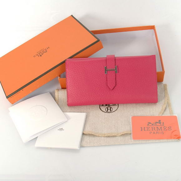 Cheap Fake Hermes Bearn Japonaise Tri-Fold Wallet H308 Peach